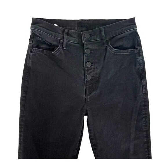 Mother The Pixie Swooner Skimp Women's Sz 26 Black Not Guilty High Rise Jeans - Picture 4 of 12